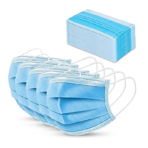 3-Ply Disposable Protective Face Masks (Black or Standard Blue)